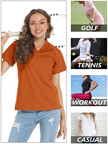 TACVASEN Women's V Neck Golf Golf Polo Camisetas Golas de Colo