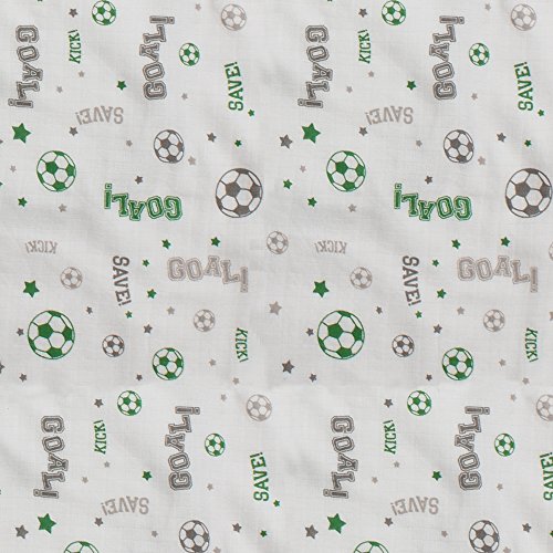 Bacati Soccer Muslin 2 peças Cobertores de segurança, verde/cinza