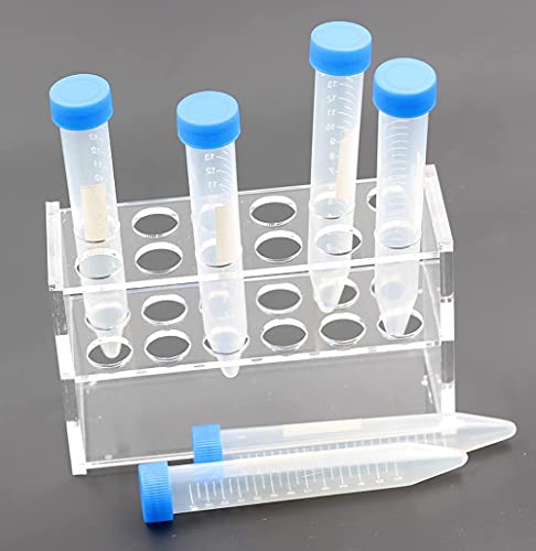 Rack de tubo de teste de plástico 6-12 soquetes transparentes de tubo de teste acrílico para tubos de teste de 10 ml)