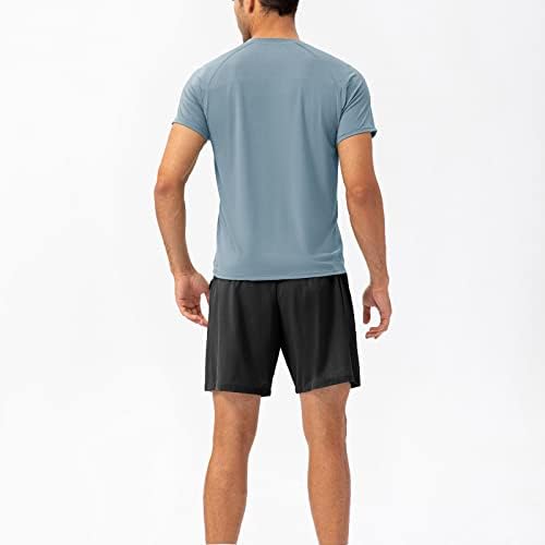 As camisetas pejock para homens vêm suor solto, absorvendo fitness respirável casual manga curta no pescoço de pescoço