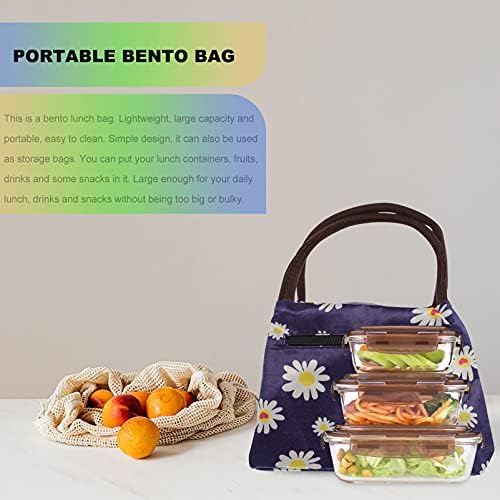 Besportble Isolle Bento Box Box Flower Almoço e escritório com bolsas de bolsas à prova de vazamento Bento Daisy escolar