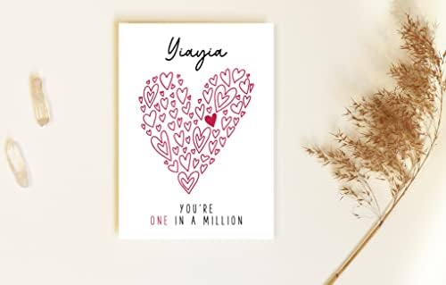 Yanashop88 Yiayia Você é um em um milhão de cartão - cartão de aniversário Yiayia - Cartão de agradecimento - cartão para ela - cartão
