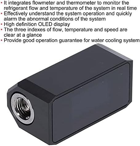 Medidor de fluxo eletrônico, medidor de fluxo de fluxo de fluxo de fluxo digital de 3 em 1 com tela OLED PC Temperature