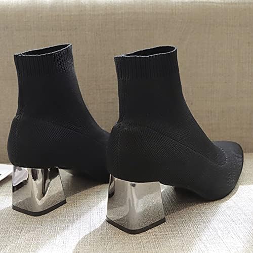 Botas de plataforma para mulheres meias de dedão voador voando de inverno feminino feminino respirável botas grossas sapatos tecidos salto de botas femininas de botas femininas
