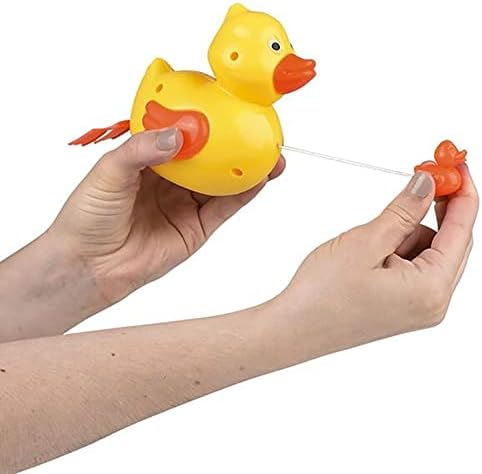 Pull-string flutuating Duck Bath Toy, Duckies de borracha amarela para crianças, banho, chá de bebê, aniversário, atividade