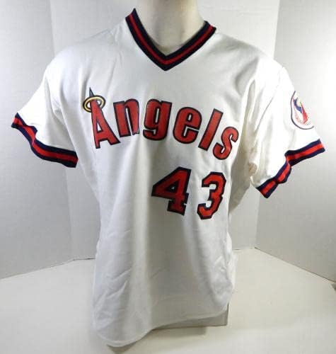 1987 Midland Angels #43 Game usou White Jersey 48 DP24228 - Jerseys MLB usada para jogo MLB