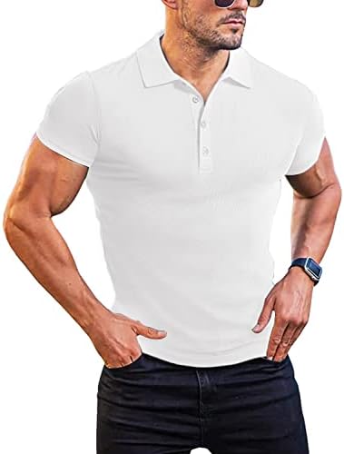 GUISENS Camisas de pólo muscular masculinas