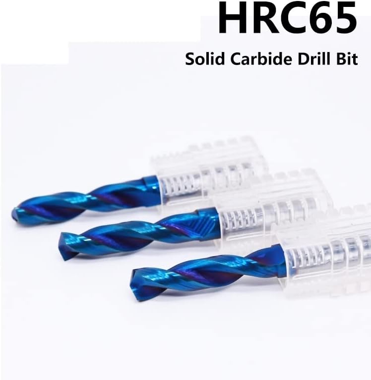 Mountain Men Twist Drill 1pc 1mm-16mm HRC65 Bits de broca de carboneto sólido, broca de torção de flauta em espiral azul 3D para