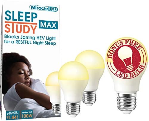 Miracle Led Sleep Study Max Blue Light Bloqueando lâmpada para ajudar a relaxar e relaxar para a hora de dormir, Amber Glow