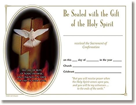 Certificado sacramental contemporâneo para confirmação católica, pacote em massa de 100