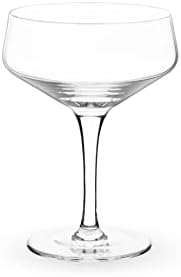 Viski Raye Angulado Stemmed Crystal Coupe Cocktail Glassess, copos de cupê de champanhe, conjunto de utensílios de bebidas, copos de martini de café expresso de 2, 7oz