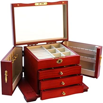 Irdfwh Wooden Jewelry Box Storage Display Brincho Jóia Jóia Caspa de Pacotes Organizador de Jóias de Jóia