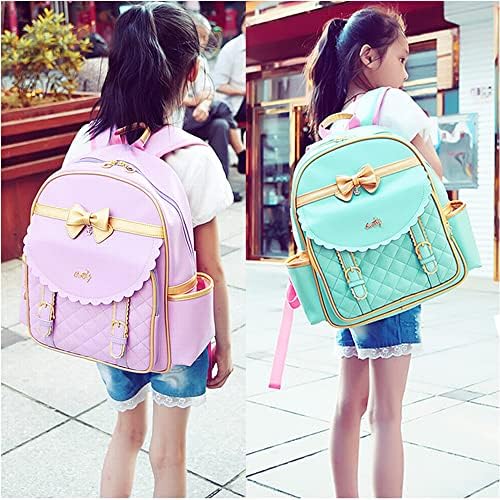 Yookeyo Children Backpack Princess Girl School School Pu impermeável Daypack Blue2 K522 S para 1 a 3 Grau