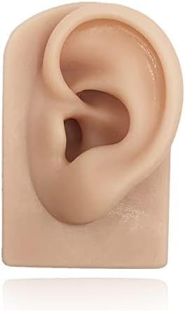 Modelo de orelha de silicone suave, orelha falsa flexível para prática de piercing, molde realista da orelha para exibição
