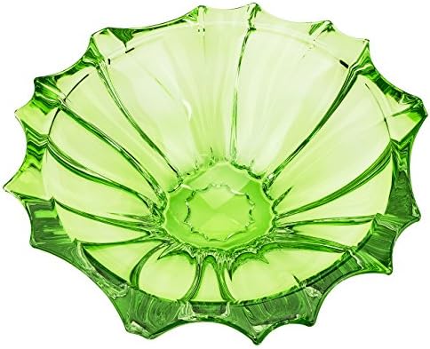 AURUM CRISTAL AU52040, Tigela de frutas de cristal verde de 13 polegadas de 13 polegadas, prato decorativo de presente de casamento, placa profunda de cristal tcheco transparente, cristal boêmio