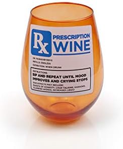 TOYNK RX PRESCRIÇÃO COMPRELO DE VINHO INFLESENTE | Glass de vinho engraçadas | 30 onças