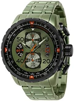 Invicta Aviator 48mm Cronograph Bracelet Watch Men Green Men