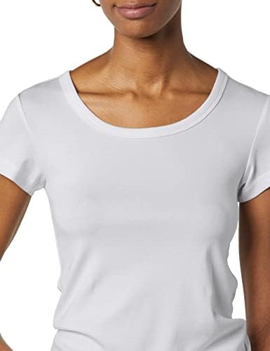 Essentials feminino Slim-Fit-Mayeve Scoop Neck Camiseta, pacote de 2