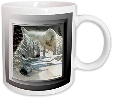 3drose Spirit of the Wilderness White Wolf Caneca, 11 onças