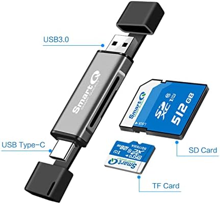 SmartQ C350 USB C SD Card Reader e USB 3.0 Super Speed ​​Memory Card Adapter para cartão microSDXC e SDHC, SD, SDXC, SDHC, SD Cards,
