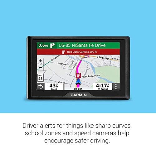 Garmin Drive 52 e tráfego: GPS Navigator com exibição de 5 ”apresenta menus e mapas fáceis de ler, alertas de tráfego, além