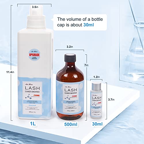 Concentrado de shampoo Lash Concentro de limpeza de cílios de 500 ml Adicione shampoo de extensão de cílios sem óleo