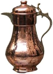 Siviss the Jug, Copper Fild Handmed Forged Copper Pitcher, jarro de água potável,