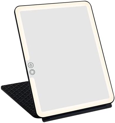 Impressões Fleur Touch Pad Tri Tone LED MAIZEM MELHOR com capa de flip, espelho portátil inteligente com interruptor do