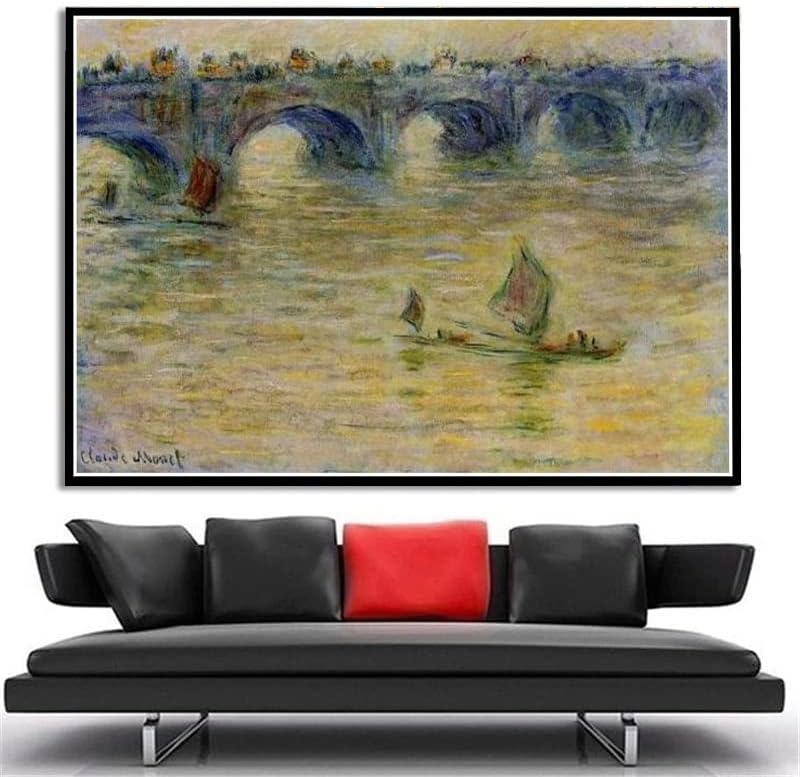 Waterloo Bridge Painting por Claude Monet Diamond Painting Kits para adultos, arte de diamantes de cristal 5D com ferramentas