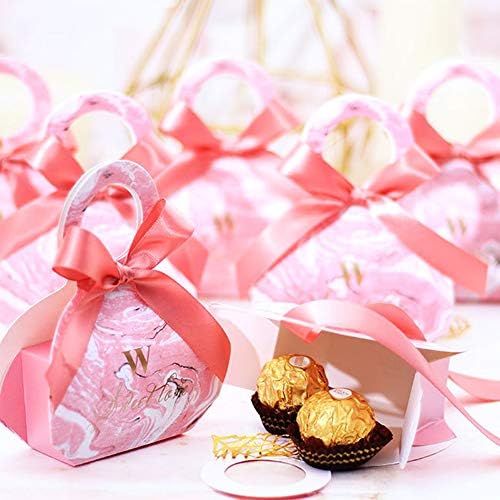 New Lee Pink Wedding Candy Box, suprimentos portáteis de casamento de romance de trompete, sacos de doces, caixas de doces