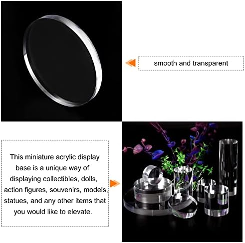 Meccanixity Clear acrílico sólido Cilindro redondo Riser de exibição, 0,6 polegadas x 5,9 polegadas, para mostrar seus colecionáveis, cosméticos