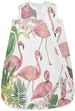 Vvfelixl Sack Sack para bebês recém-nascidos, Flamingo Birds Tropical Folhas Tropica
