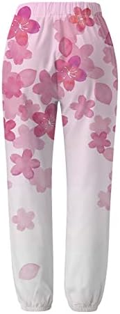 Miashui calças femininas soltas Cantura elástica de calça reta de calça reta Mulheres da cintura longa calça de moletom
