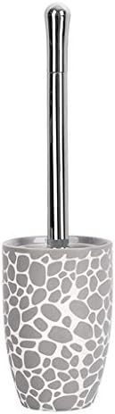 Pincel de vaso sanitário e pincel de banheiro com padrão de seixos com uma escova de vaso sanitária com escova de design de
