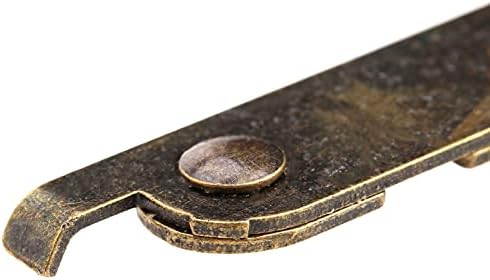 2PCs Furnetes de ferro dobradiçam a tampa de bronze antigo Suporte de suporte para jóias de joias de jóias armário de peito Porta