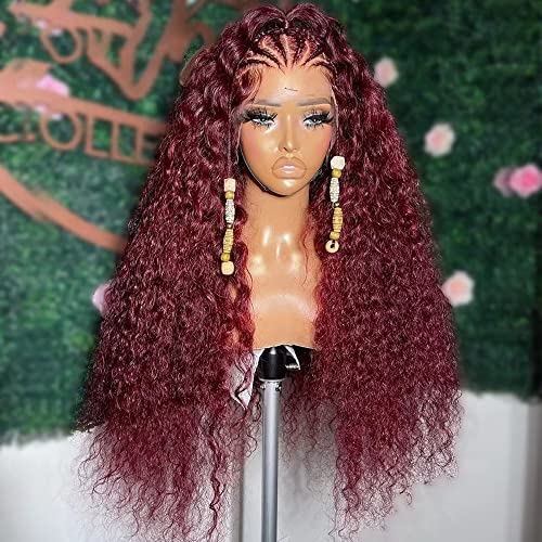 Dez pauzinhos 99J Water Wave 13x6 Lace Forçam peruca frontal de renda transparente invisível para mulheres negras para mulheres negras cor vermelha de cabelo