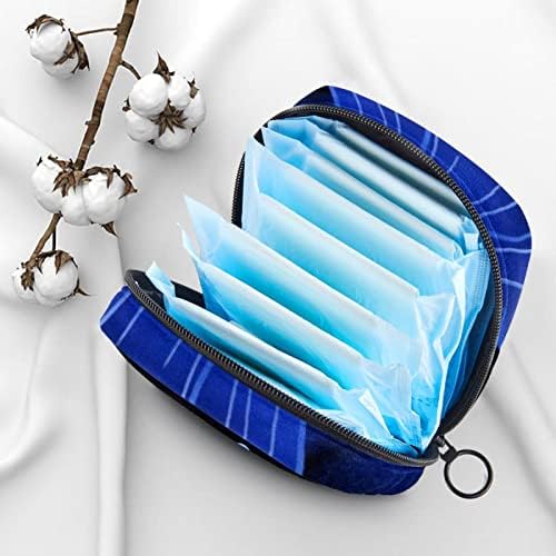 Bolsa de armazenamento de guardanapos sanitários de Oryuekan, bolsas de zíper menstrual reutilizável portátil, bolsa de armazenamento de tampões para mulheres meninas, desenho azul de animal de água oceano