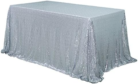 Toalha de mesa de lantejoulas de lantejoulas de trlyc 60x120 polegadas toneladas retangulares Trepa de mesa de glitter prateado