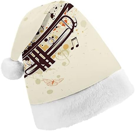 Trompete e notas unissex clássico chapéus de natal adorável chapéu de santa quente xmas chapéus de gorro