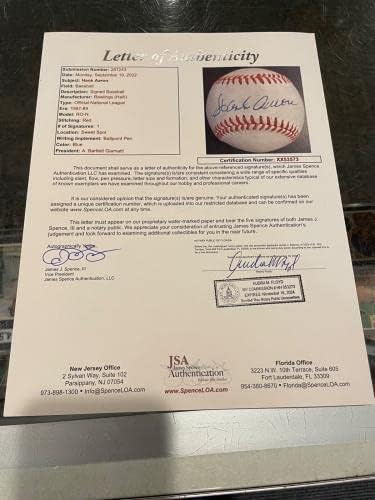 Hank Aaron Milwaukee Atlanta Braves Single assinado Mint Baseball JSA - Bolalls autografados