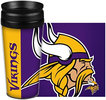 NFL Minnesota Vikings Hype Full Wrap Travel Tumbler, 14 onças