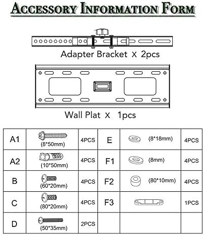 Suporte de parede de TV plana de aço inoxidável para a maioria das TVs curvas planas de 32 a 65 polegadas, monitor vertical Stand