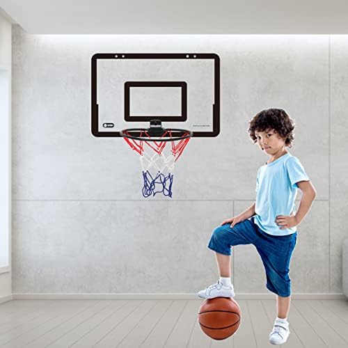 Arco de basquete pendurado para crianças | Punch Punch Basketball PVC Ball Board Montado na parede | Mini brinquedos de basquete para porta, meninos adultos adultos presentes pingfen