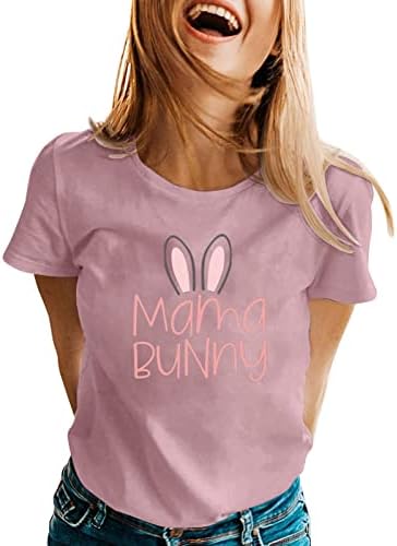 Camisetas do dia da Páscoa para mulheres fofas de coelho de coelho