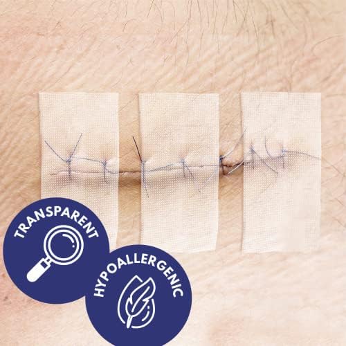 Dr.Deutsch Fita médica transparente 1,0 x 10 jardas com dispensador de fita livre - fita de bandagem cirúrgica clara de primeiros