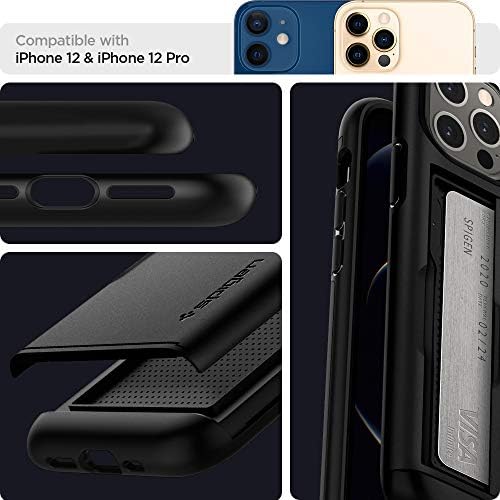 Spigen para iPhone 12 Pro Case, Slim Armour CS Case & Pro. - Preto