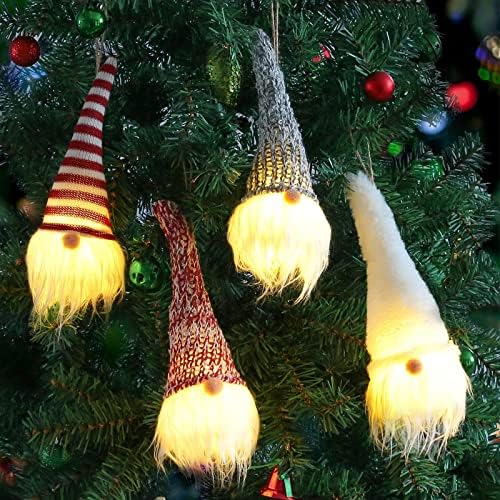 Myh deco iluminar o natal gnome elf elfo artesanal sueco tomte gnomos ornamentos pacote 4 boneca escandinaviana pingling decoração