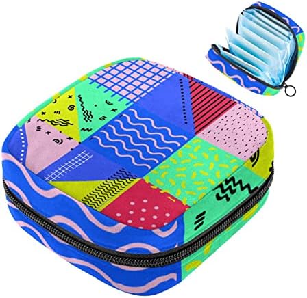 Padrão geométrico de cores Menstrual bolsa de saco de guardana