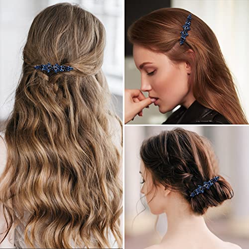 Clipes austríacos de cabelo de cristal, armários de shinestones Barretas, acessórios brancos de cabelos com cabelo brilhante para mulheres