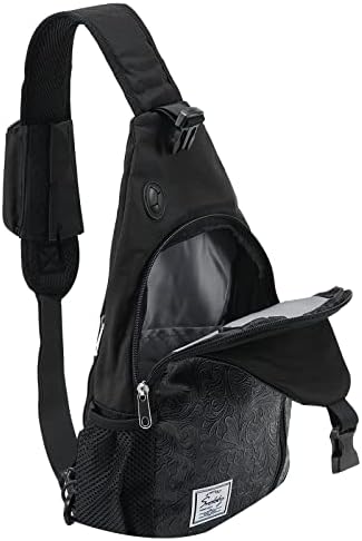 Bolsa de sling srekky para homens, caminhada de viagens de mochila crossbody sling com bolsa destacável